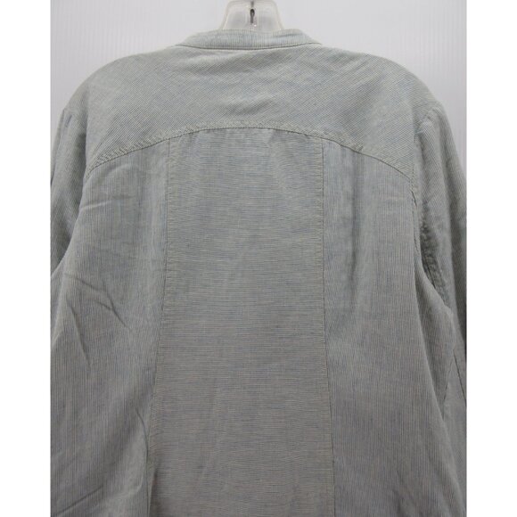 Sundance Blazer 14 Linen Striped Jacket Double Breasted Military Wrap - Picture 7 of 9